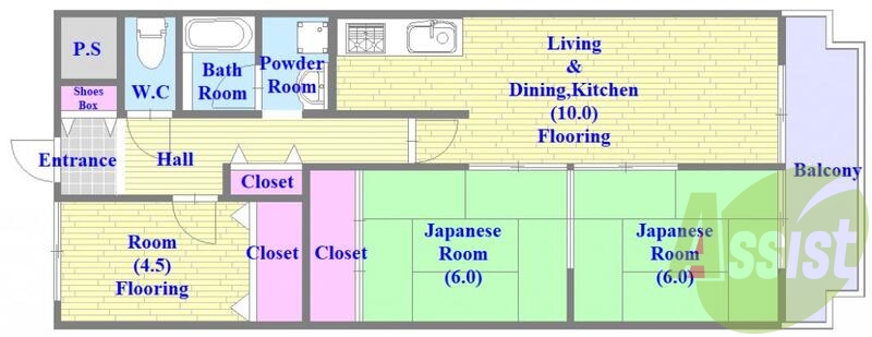 各部屋が余裕のある広さで、とてもゆったりとした間取りです。