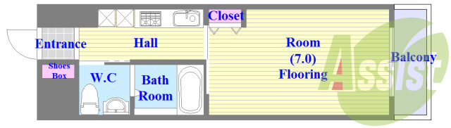 バストイレがセパレート、独立洗面所のある使い易い間取りです。