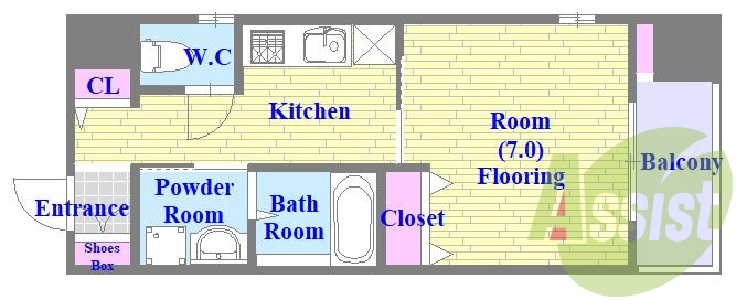 風呂・トイレ別のセパレート広々間取り