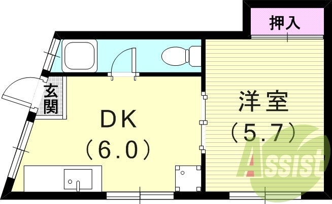 １Ｒ（２３．５９平米）室内洗濯機置き場・コンロ設置済み