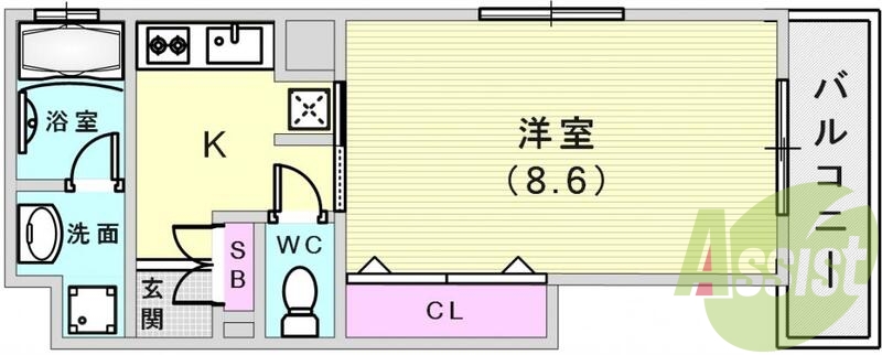角部屋広々お部屋です