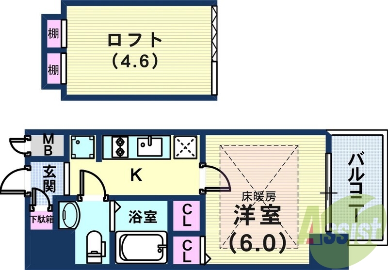 珍しいロフト付きですよ