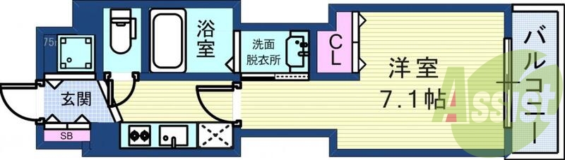 使いやすい1Kの間取りです。