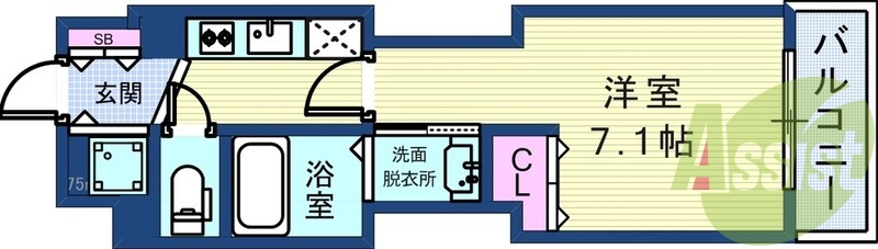 単身さんにはぴったりのお部屋です。