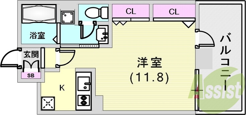 壁一面収納になります
