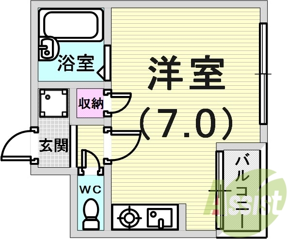 室内洗濯置き場です