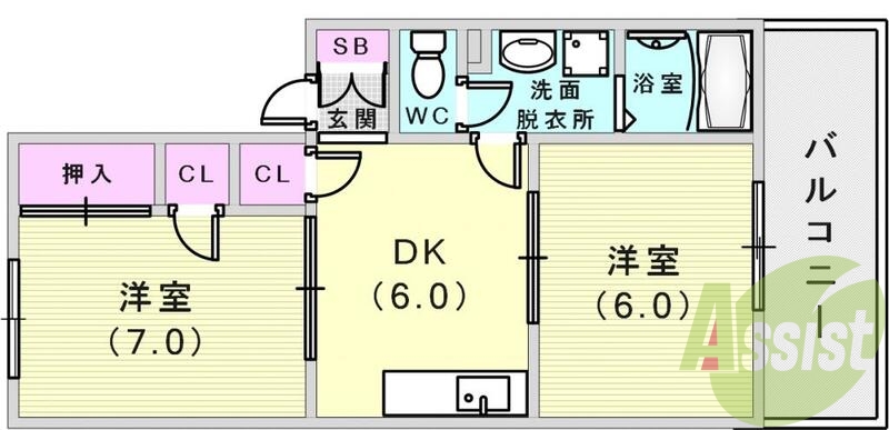 オール洋室2DK新婚様向けですね!