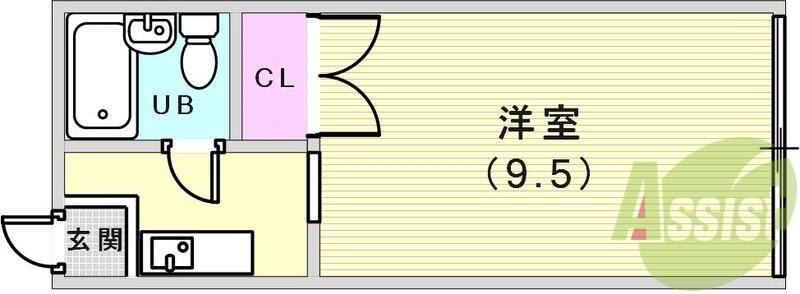 広めの1Kの間取りです