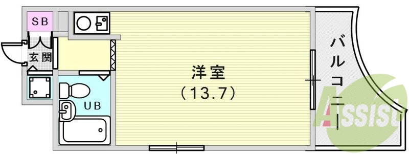広々13.7帖のお部屋ですよ。