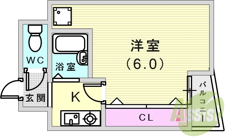 機能的なワンルーム