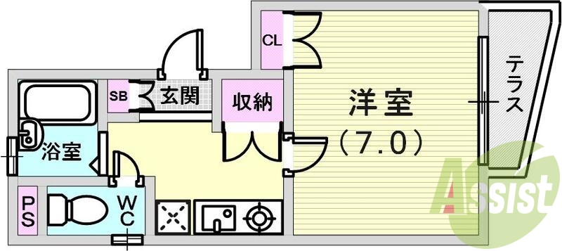 セパレートの間取りです。