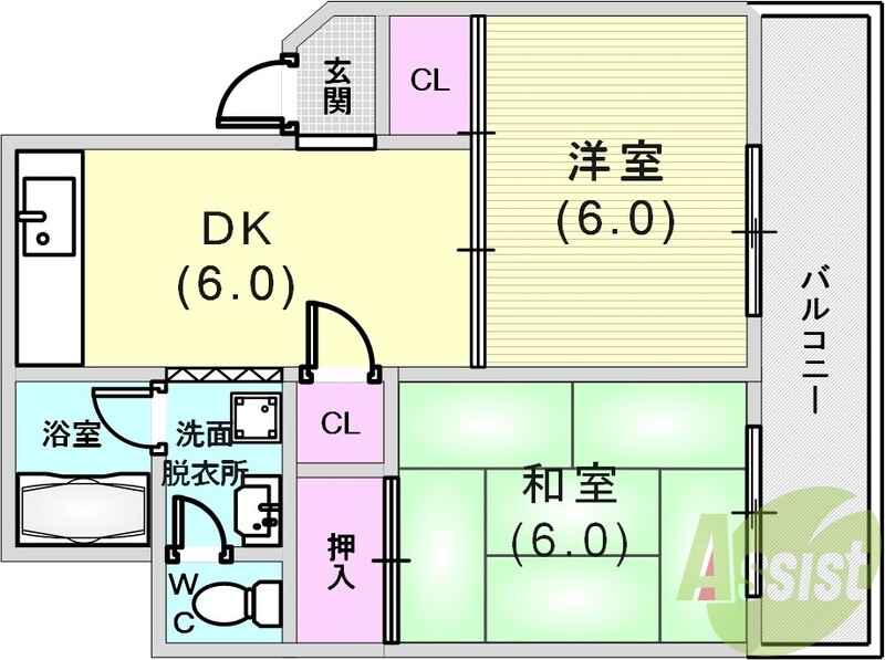 1LDKとしても使える間取りです。