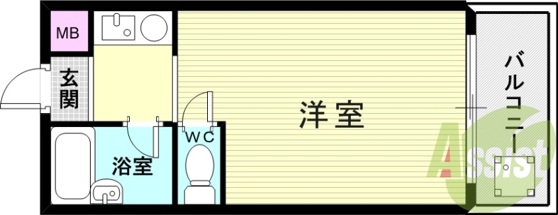 1R（18.6平米）IHコンロ・エアコン・TVモニターホン