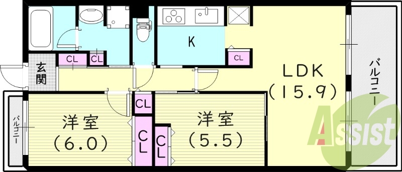 2階の間取り図
