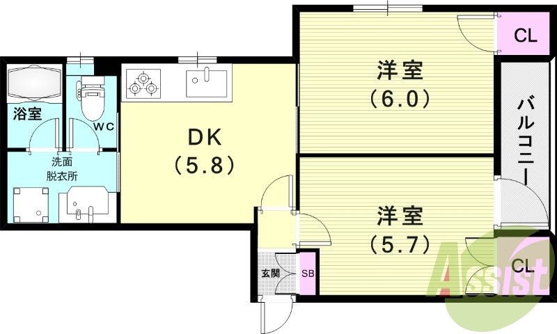 1階の間取り図
