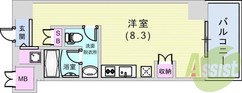 1R(25.12平米)オートロック・バストイレ別