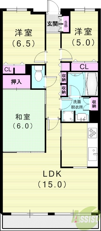 1階の間取り図