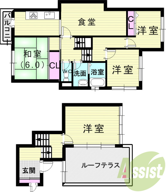 ３ＬＤＫ（95.13平米）システムキッチン・洗髪洗面化粧台