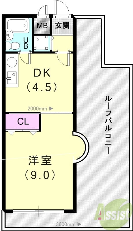 1ＤＫ（35.91平米）エアコン・電気温水器・ＩＨコンロ