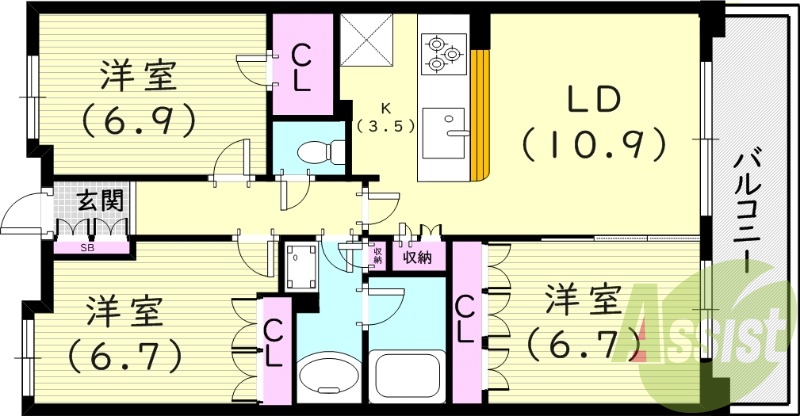 4階の間取り図