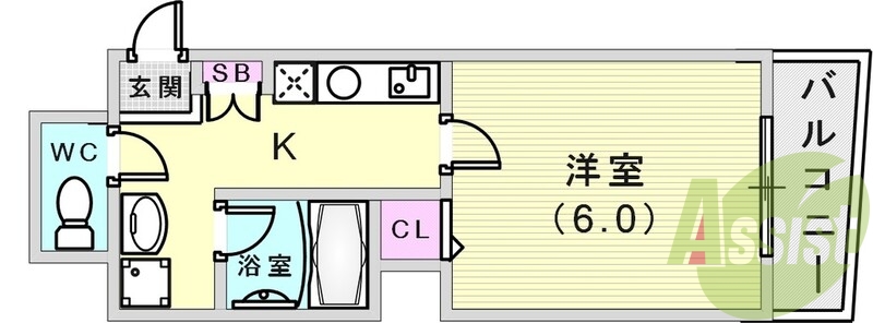 使いやすい１Kタイプです。