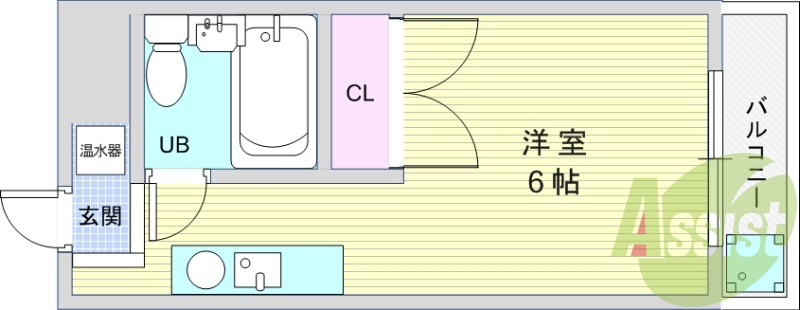 1R（18平米）オール電化・エアコン・オートロック