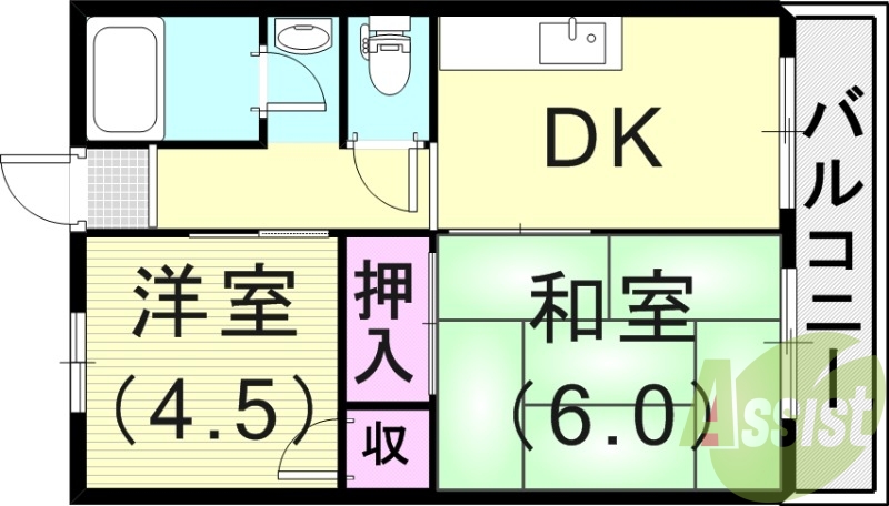 2DK（38平米）