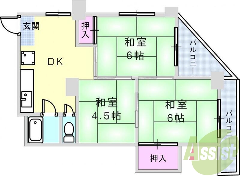 広くお部屋を使い方にオススメの間取り