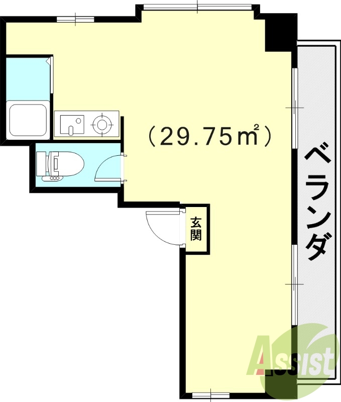 1R(29.75平米)モニター付きインターフォン・エアコン