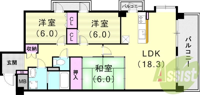3LDK（83.79平米）角部屋・食器洗浄乾燥機・浴室乾燥機