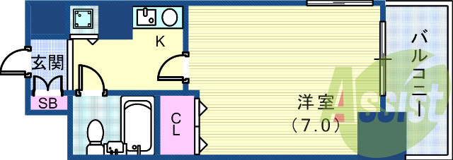 広め1Ｋのお部屋です♪