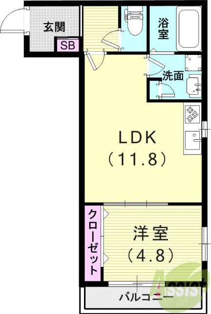 1LDK(40.37平米)システムキッチン・エアコン