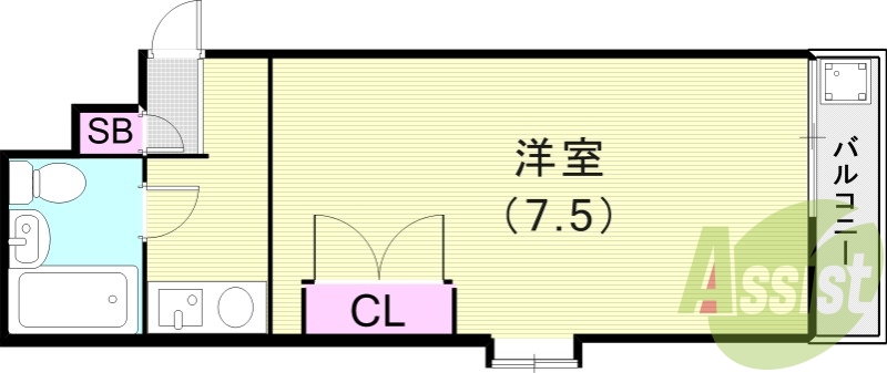 １R（１８．２平米）ユニットバス・クローゼット・IHコンロ