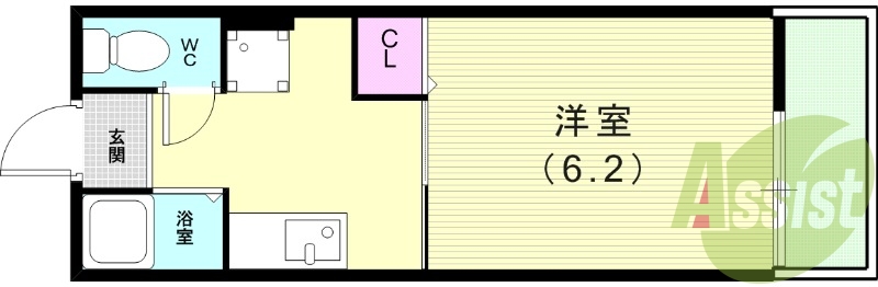 １K（２０・２５平米）エアコン・ガスキッチン・室内洗濯機置場