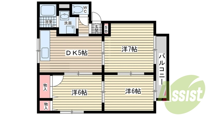 人気の全室フローリングのファミリータイプの間取りです