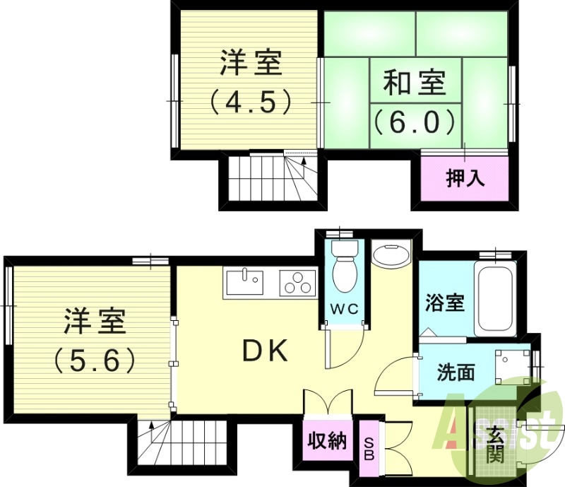 -階の間取り図