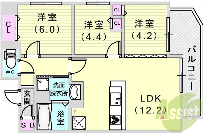 オール洋室ピッカピカ2LDKです