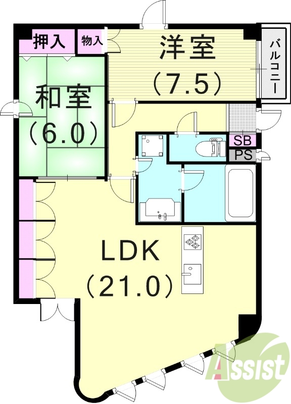 2LDK（82.71平米）システムキッチンオーブン付・和室