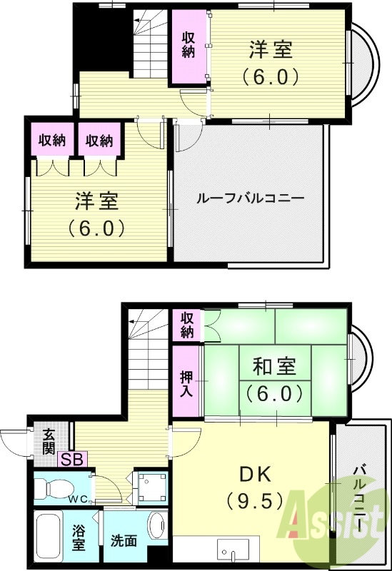 2階の間取り図