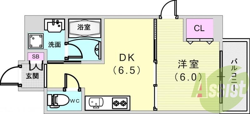 1DK(29.79平米）浴室乾燥機・モニターフォン