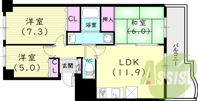 3階の間取り図