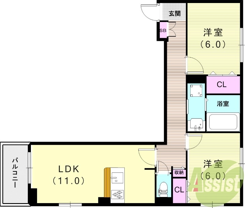 1階の間取り図