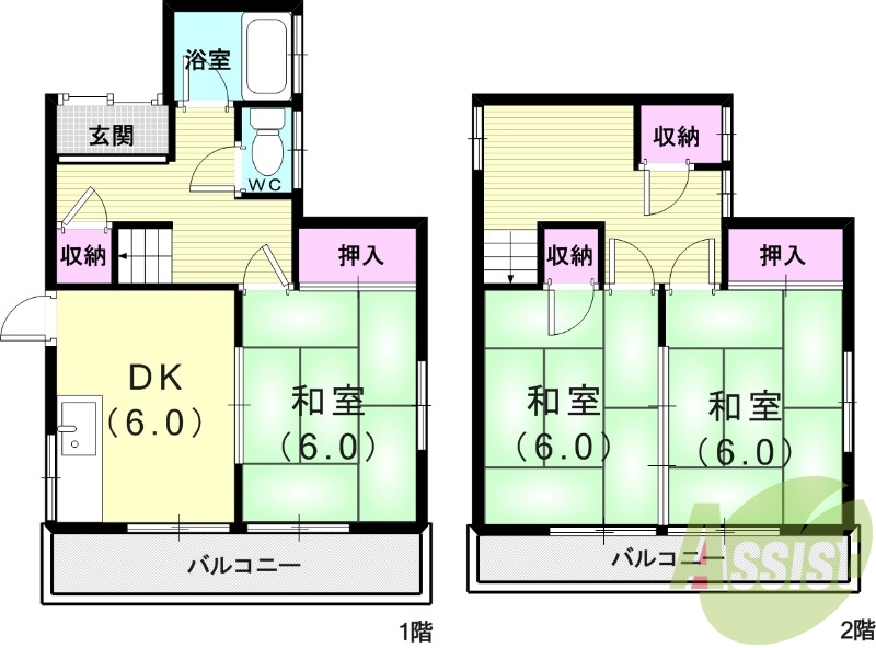 -階の間取り図