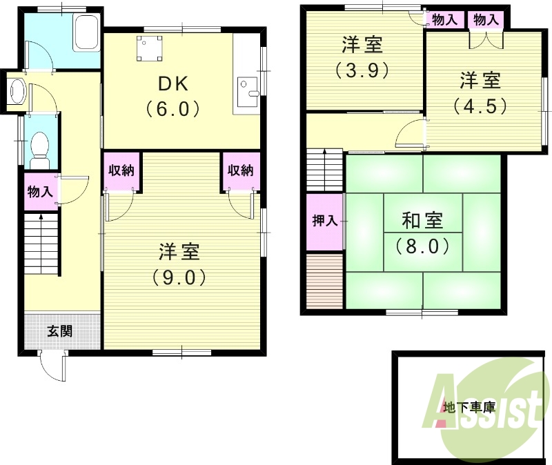 -階の間取り図