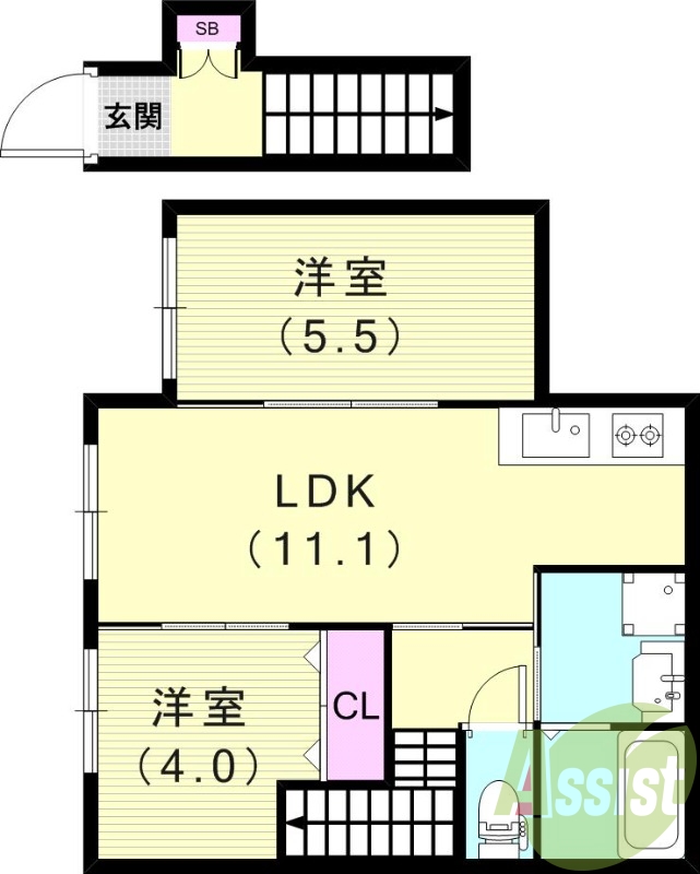 2階の間取り図