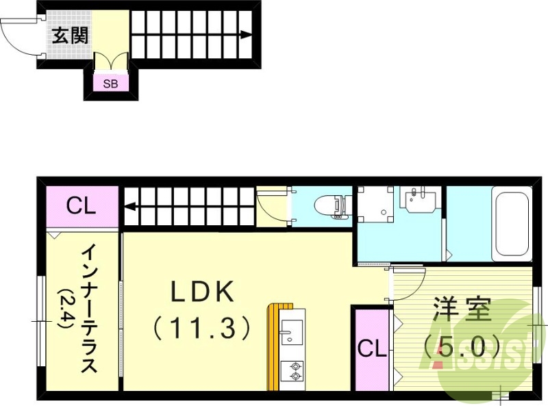 2階の間取り図