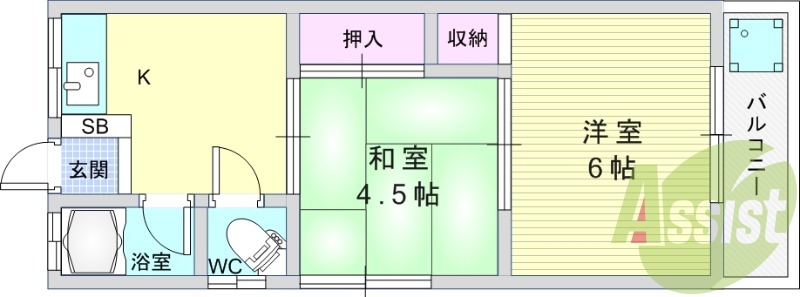 2K（38平米）温水洗浄便座・ペット相談可
