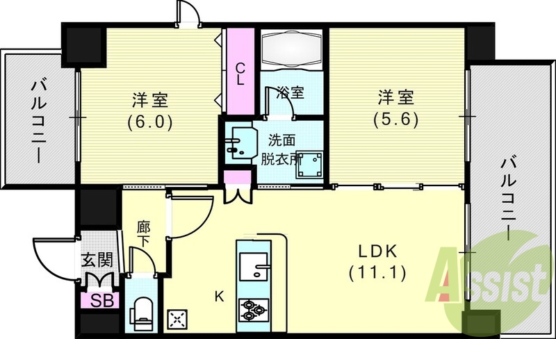 天井が高いので開放感あります