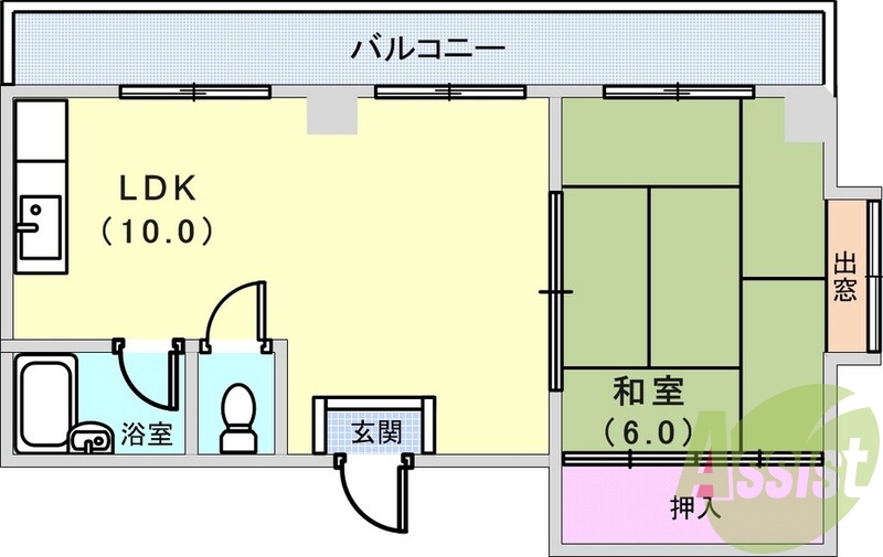 10帖リビングでゆったり間取り
