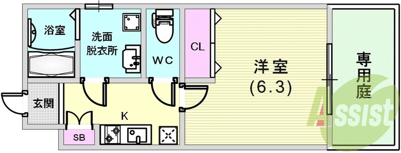 人気の脱衣スペース付き3点セパレート!!